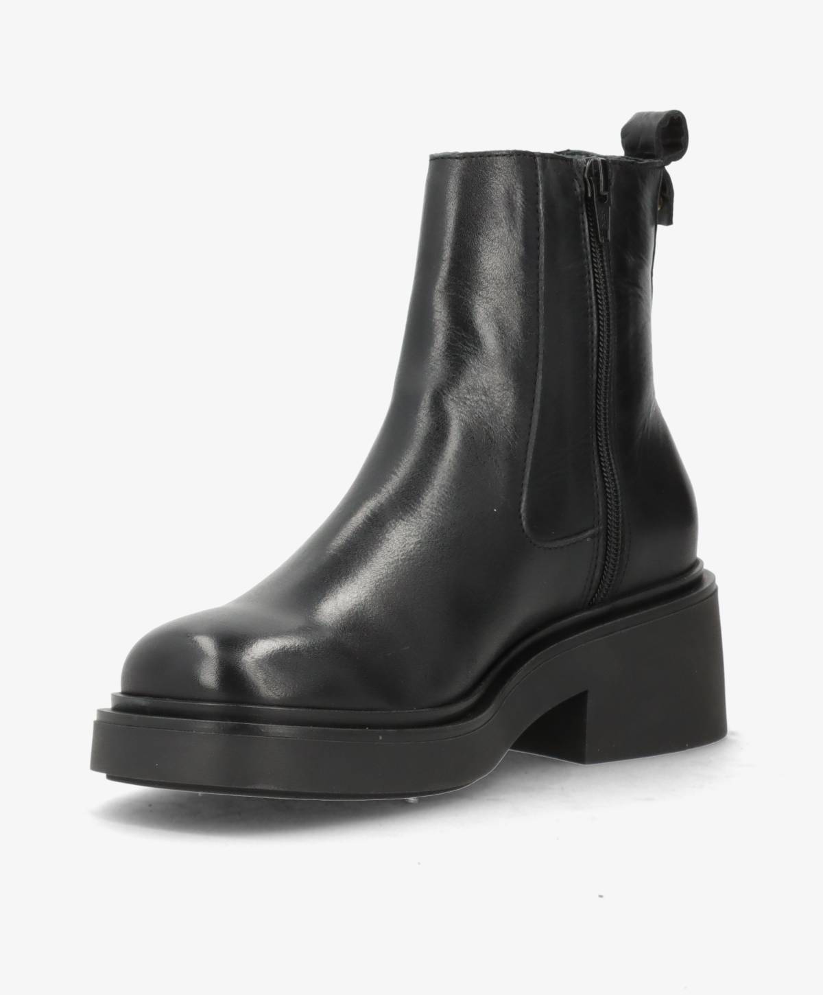 PREORDER - SADDLE - Sort læder - Chelsea støvler Dame