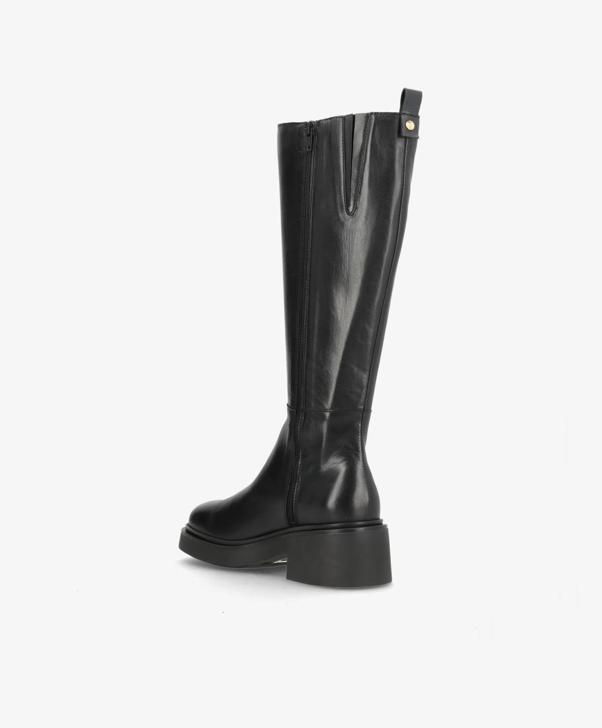 PREORDER - SADDLE LONG - Sort læder - Lange støvler Dame