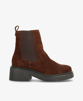 SADDLE S - Mørkebrun ruskind - Chelsea støvler Dame