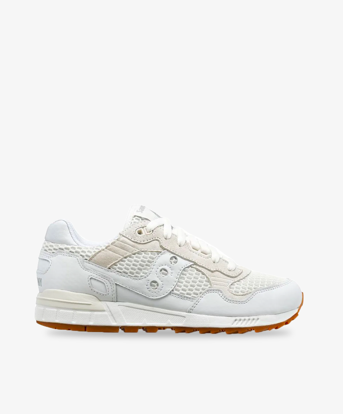 Hvide Saucony sneakers med mesh og chunky bund.