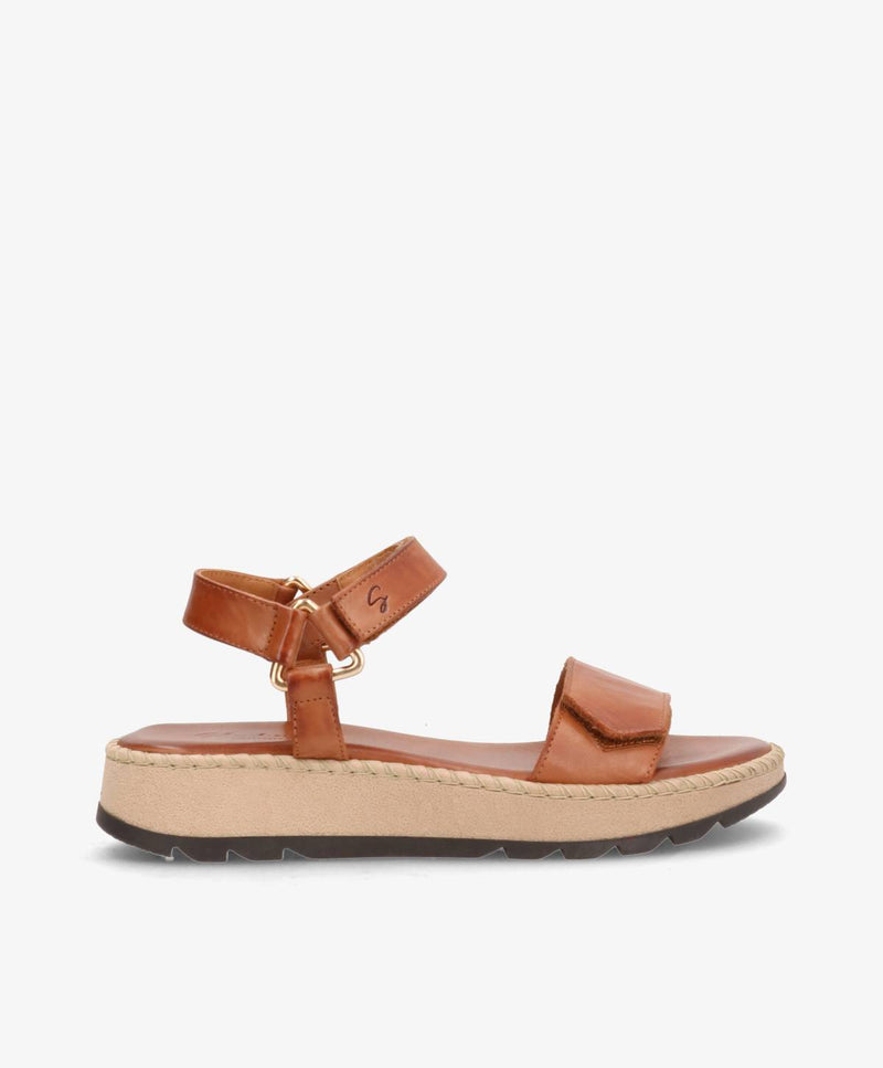TILDE - Brun læder - Sandaler platform Dame