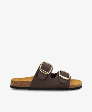 TORPINA St - Mørkebrun imiteret skind - Sliders Dame