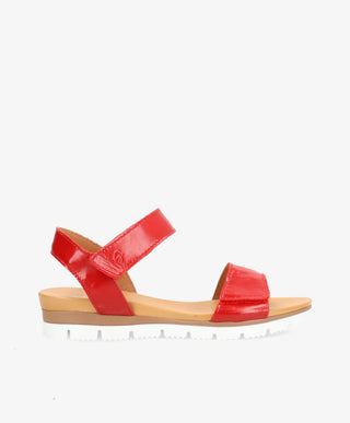 TOSCANA P - Rød lak læder - Flade sandaler