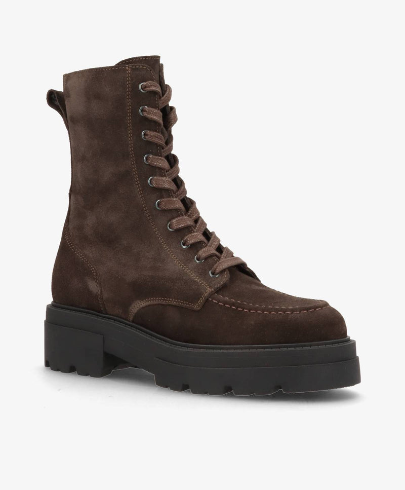 VALLEY S - Mørkebrun ruskind - Snørestøvle Dame