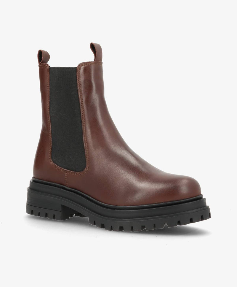 VISTA SEA - Mørkebrun læder med varmt foer - Chelsea støvle Dame