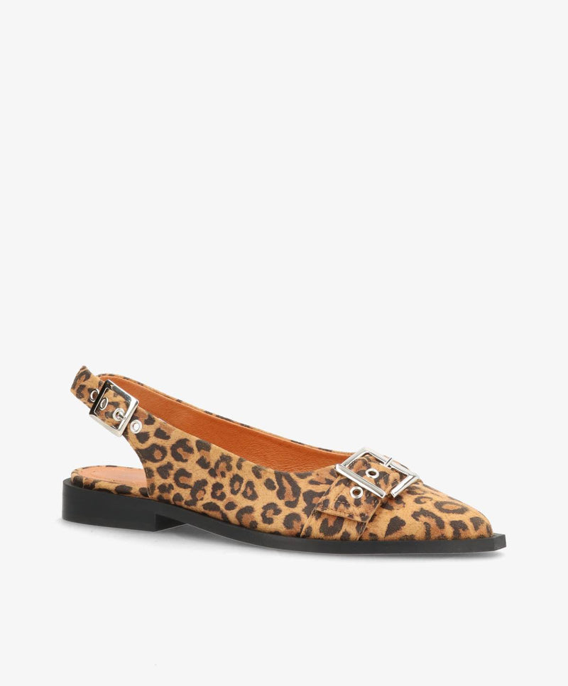 WANT S - Slingback - Leopard mørk ruskind