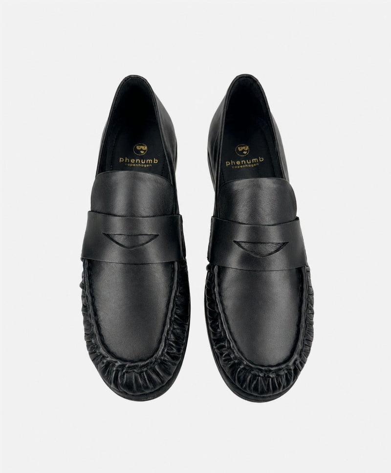 WHISPER - Sort blødt læder - Loafers Dame