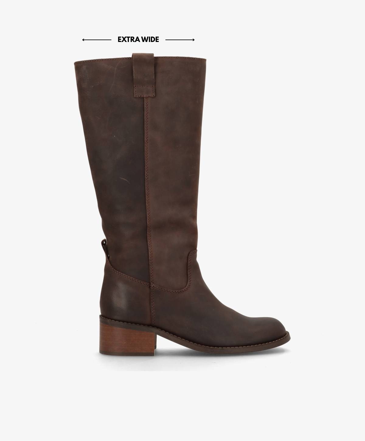 MARTINA LONG WIX - Chokoladebrun læder - Lang støvle Dame