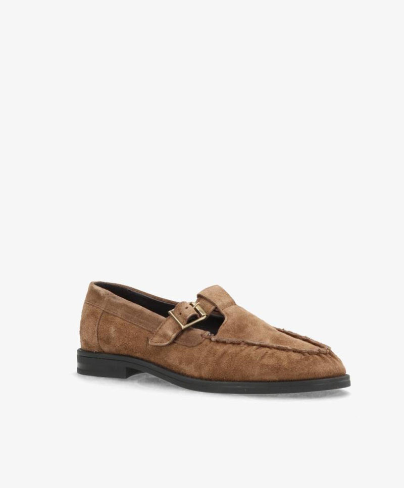 WHISPER TEE - Mørk beige ruskind - T-strap shoes Dame