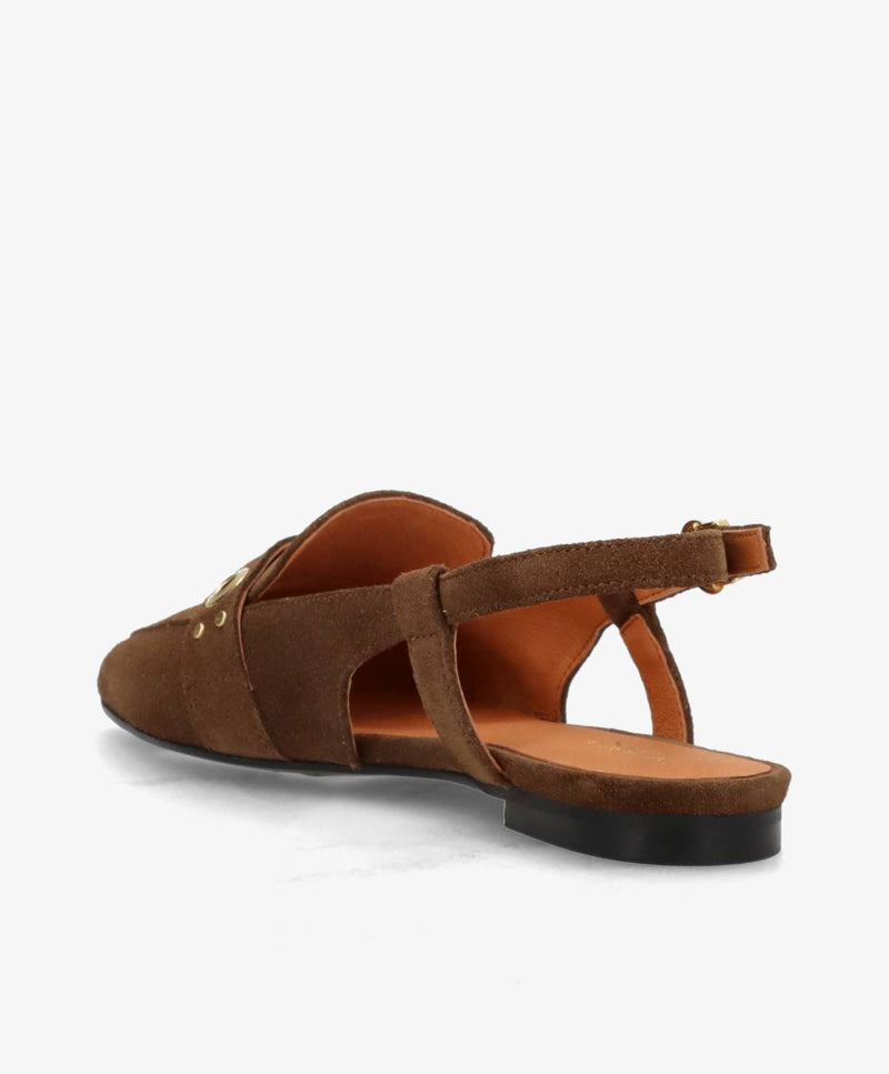 ABOVE S - Mørkebrun ruskind - Slingback sko Dame