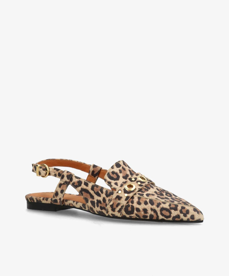 ABOVE S - Leopard ruskind - Slingback sko Dame