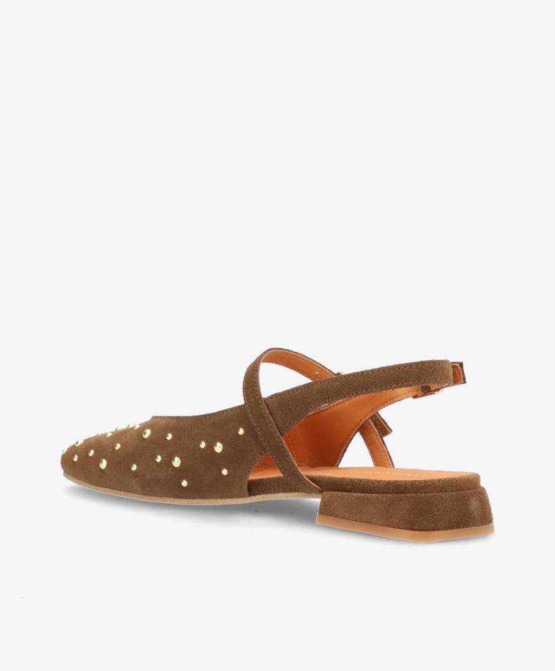 ADVANCE S - Mørkebrun ruskind - Slingback sko Dame