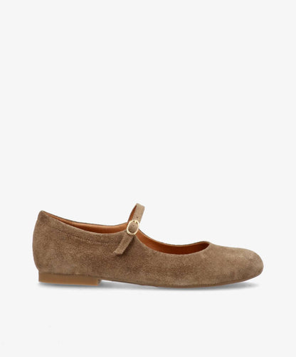 BLUSH S - Mørk beige ruskind - Ballerina Dame