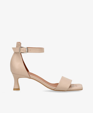 ELEVATE - Beige læder - Sandal med hæl Dame