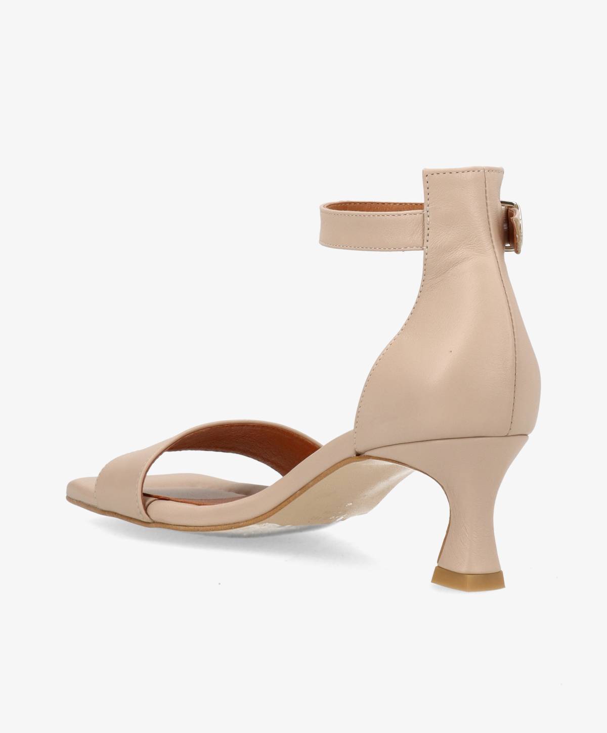 ELEVATE - Beige læder - Sandal med hæl Dame
