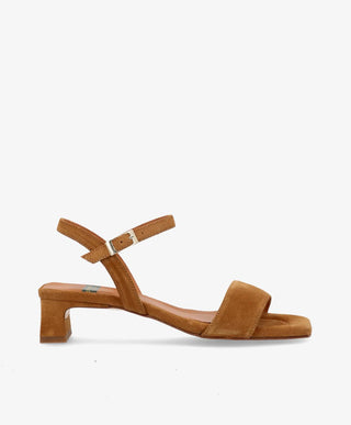 EMBRACE - Nøddebrun ruskind - Sandal med hæl Dame