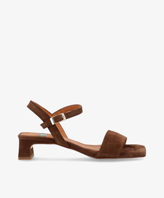 EMBRACE - Mørkebrun ruskind - Sandal med hæl Dame