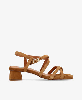 ESTEEM - Nøddebrun ruskind - Sandal med hæl Dame