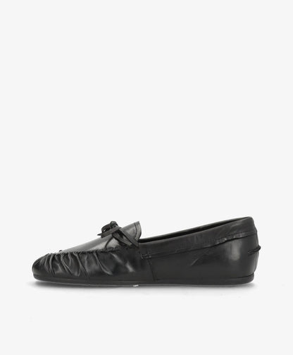 FEATHER - Sort læder - Loafers Dame