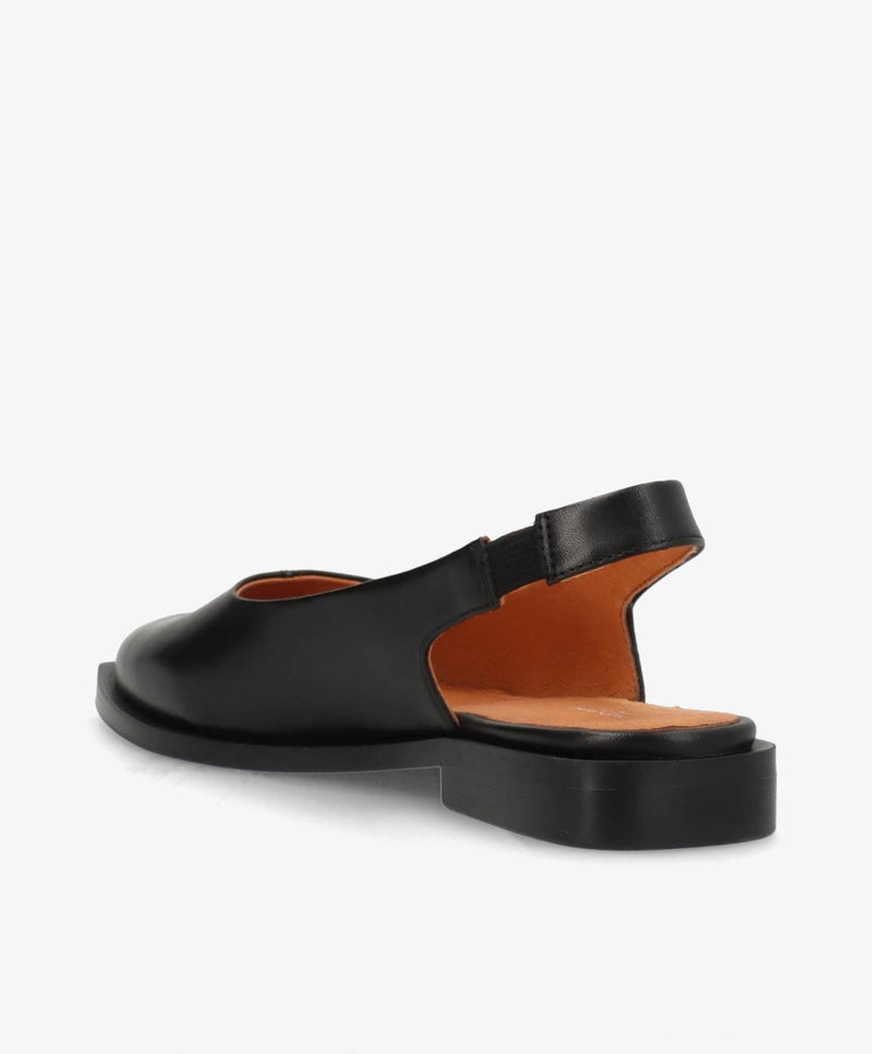 HOLD - Sort læder - Slingback sko Dame