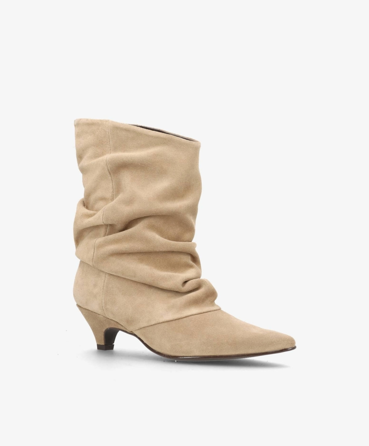 KNOCK OUT S - Beige Ruskind - Støvle med hæl - Dame