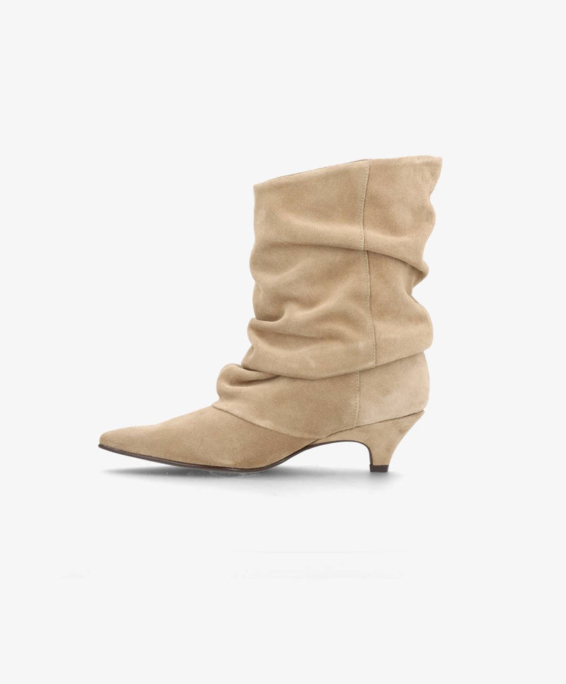 KNOCK OUT S - Beige Ruskind - Støvle med hæl - Dame