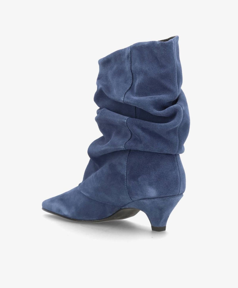 KNOCK OUT S - Jeans blå Ruskind - Støvle med hæl - Dame