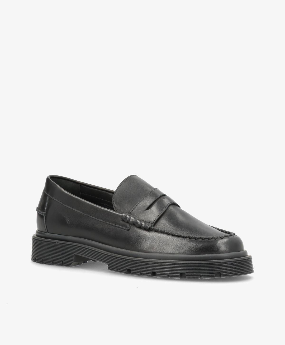 MONROE - Sort Læder - Loafers - Dame