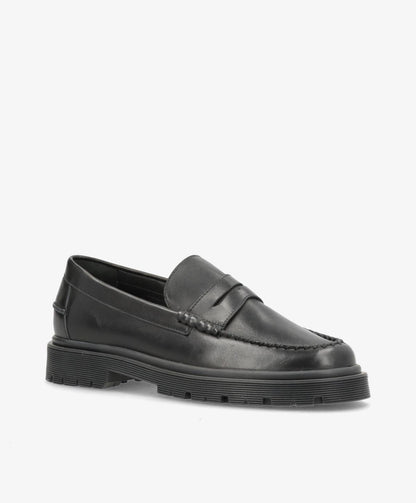 MONROE - Sort Læder - Loafers - Dame