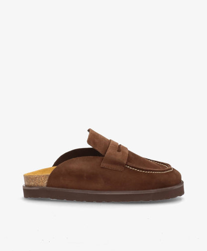 OCTAVIA - Mørkebrun ruskind - Sliders Dame