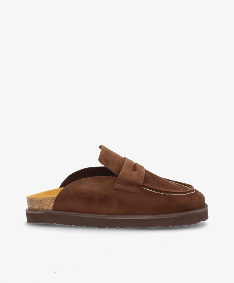 OCTAVIA - Mørkebrun ruskind - Sliders Dame