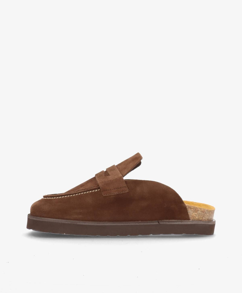 OCTAVIA - Mørkebrun ruskind - Sliders Dame