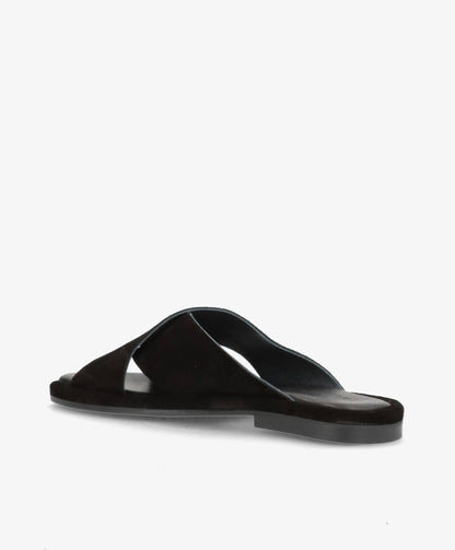 ONRY S - Sort ruskind - Flad sandal Dame