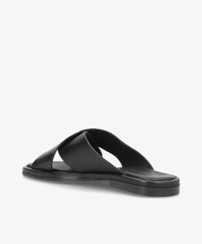 ONRY - Sort læder - Flat sandals Dame