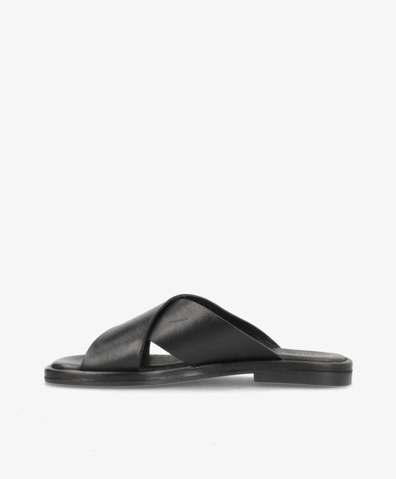 ONRY - Sort læder - Flat sandals Dame