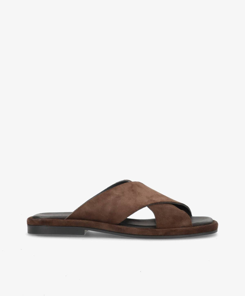 ONRY SO - Chokoladebrun ruskind oil - Flat sandals Dame