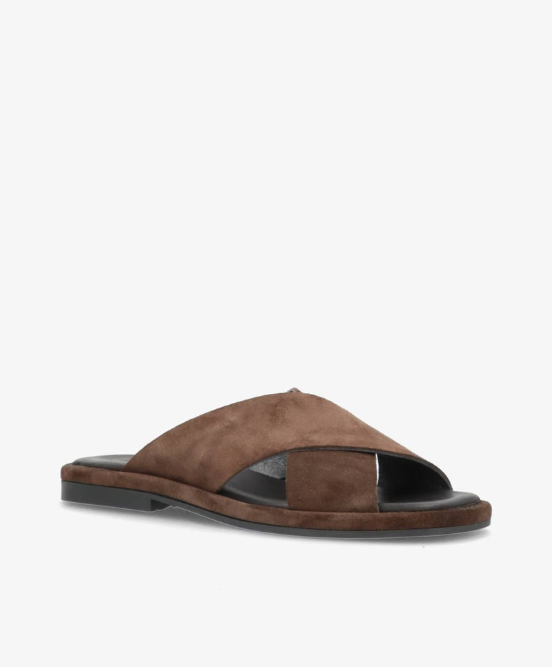 ONRY SO - Chokoladebrun ruskind oil - Flat sandals Dame