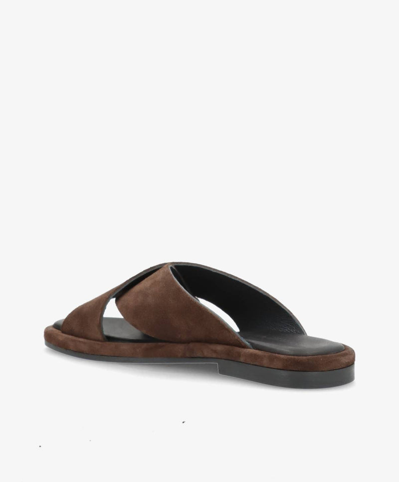 ONRY SO - Chokoladebrun ruskind oil - Flat sandals Dame