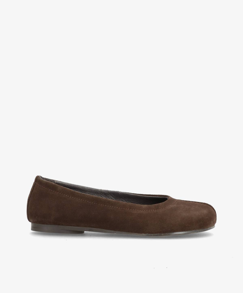 SENSES S - Mørkebrun Ruskind - Ballerina wide  - Dame