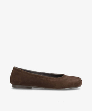 SENSES S - Mørkebrun Ruskind - Ballerina wide  - Dame