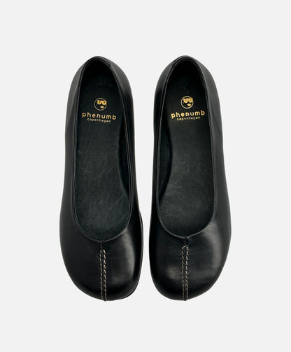 WHISBARE - Sort Læder - Barefoot Ballerina - Dame