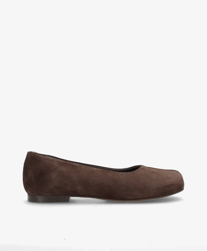 Preorder - lev. uge 39 - WHISBARE S - Mørkebrun Ruskind - Barefoot Ballerina - Dame