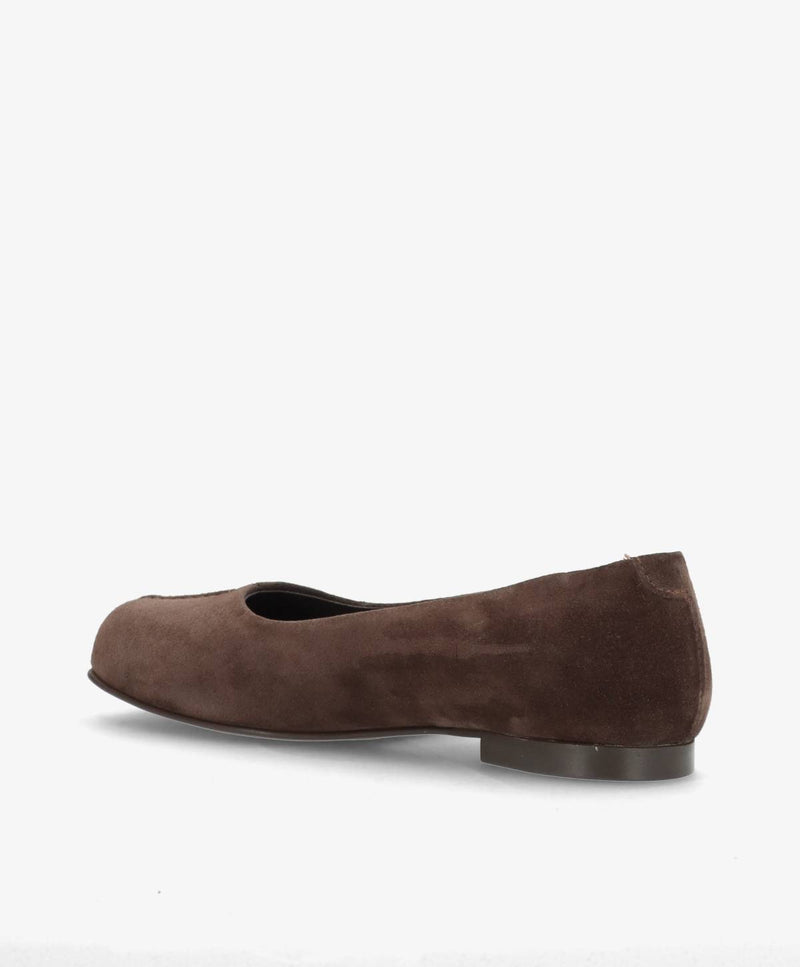 Preorder - lev. uge 39 - WHISBARE S - Mørkebrun Ruskind - Barefoot Ballerina - Dame