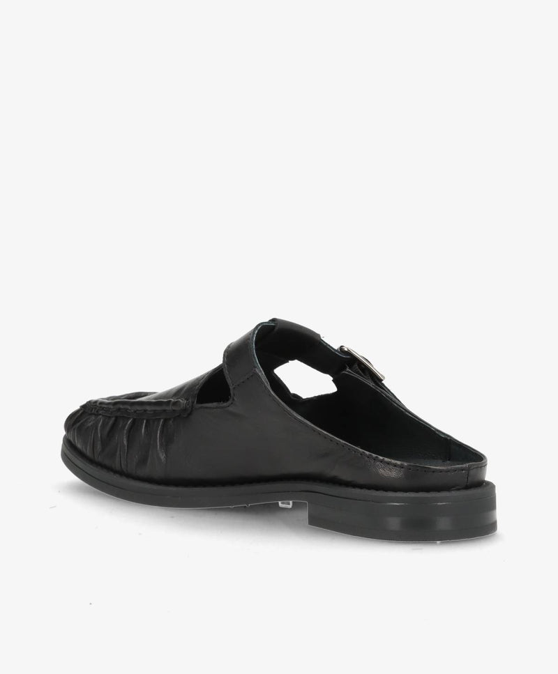 WHISPER HAY - Sort blødt læder - Loafer mule Dame