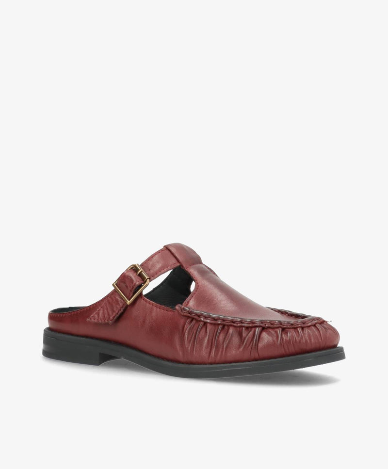 WHISPER HAY - Vinrød blødt læder - Loafer mule Dame