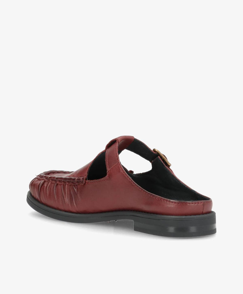 WHISPER HAY - Vinrød blødt læder - Loafer mule Dame
