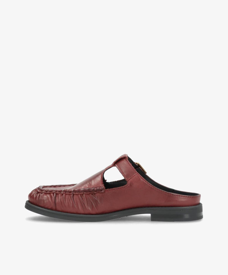 WHISPER HAY - Vinrød blødt læder - Loafer mule Dame