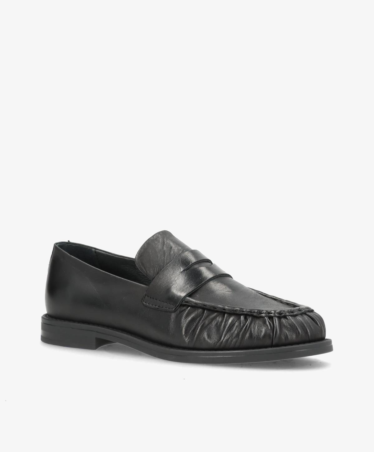 WHISPER - Sort blødt læder - Loafers Dame