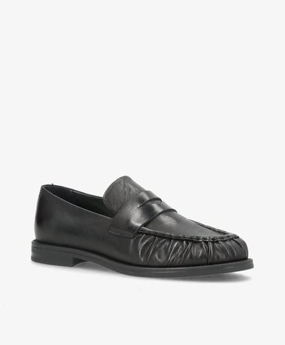 WHISPER - Sort blødt læder - Loafers Dame