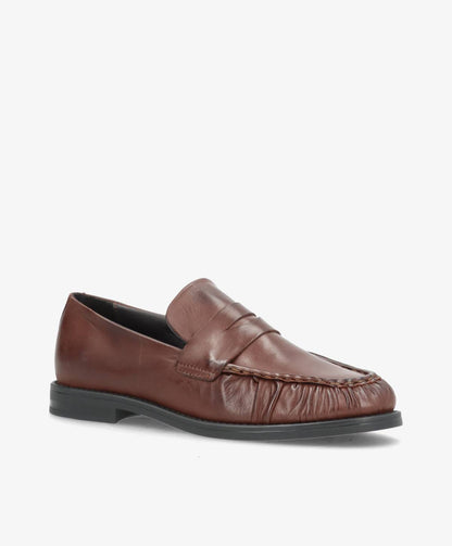 WHISPER - Mørkebrun blødt læder - Loafers Dame